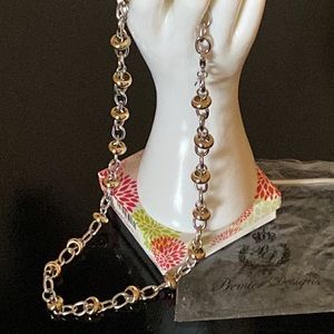 Premier Designs Heavy Metal Link and Bead Two Tone Necklace NWT